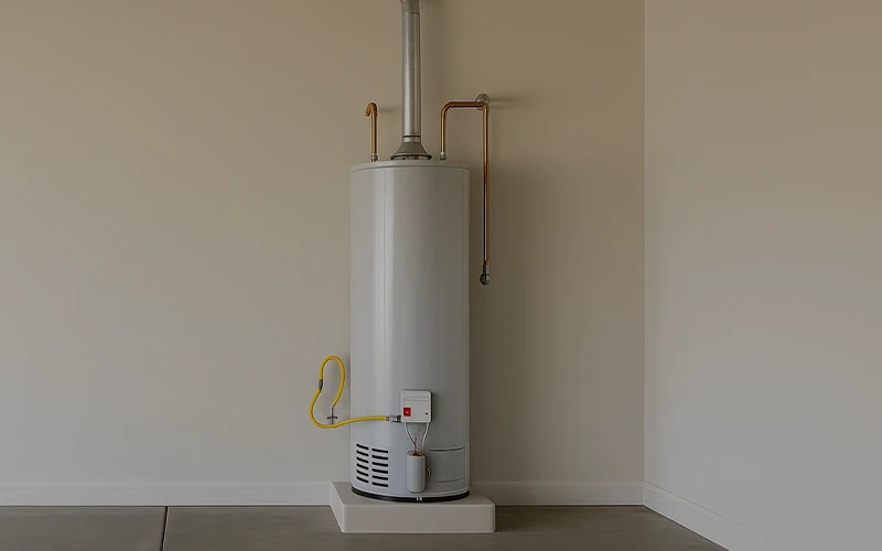 Plumber performing preventive plumbing maintenance in a home